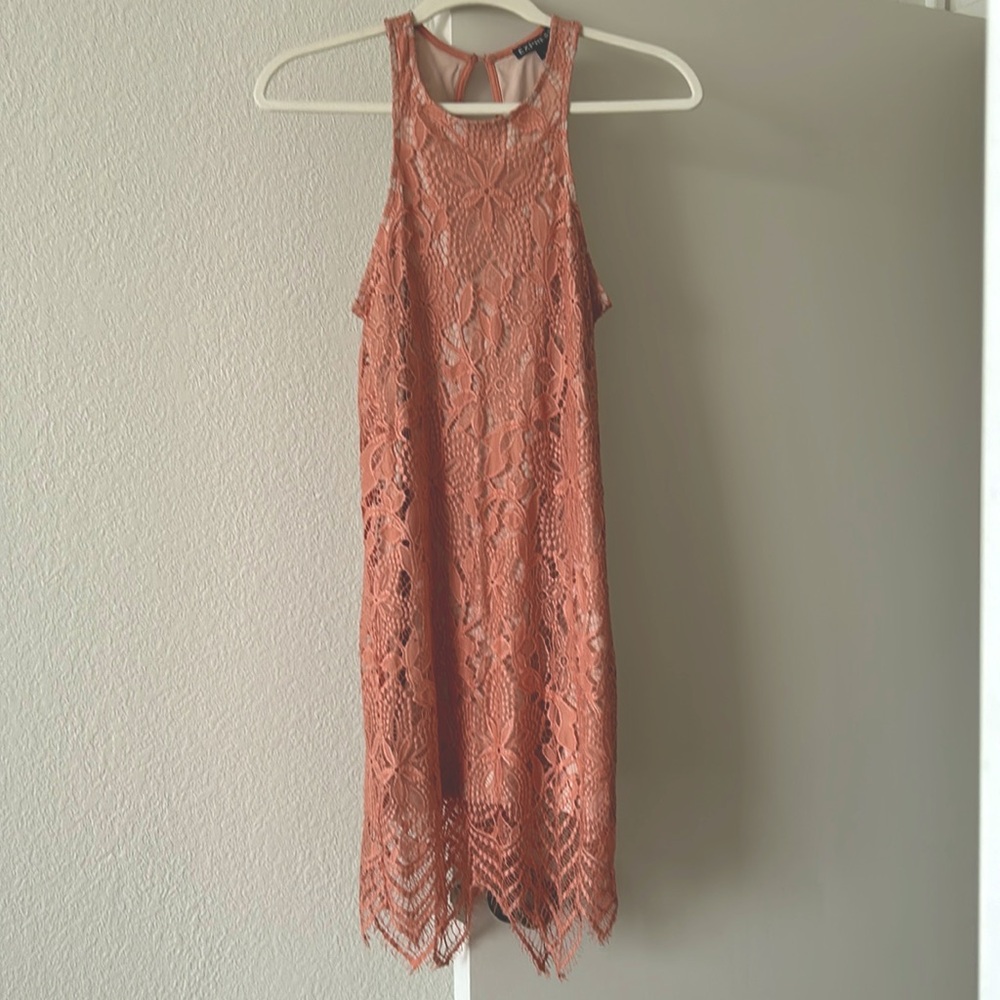 Express pink lace cocktail dress